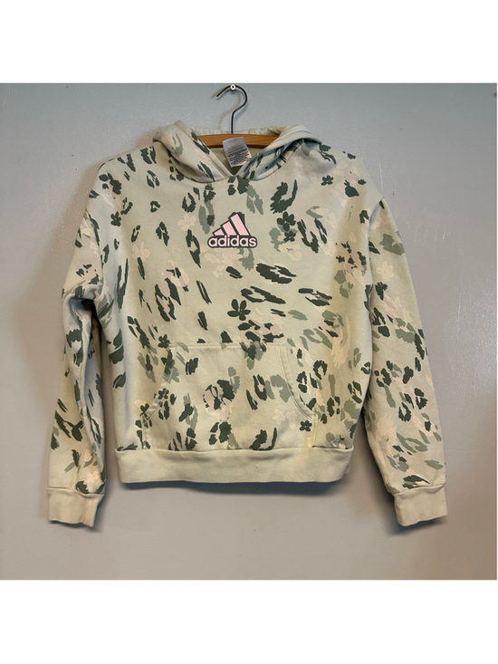 Adidas Tops - Adidas Floral Camo Hoodie Sweatshirt Juniors Size 14 Large Green Pink